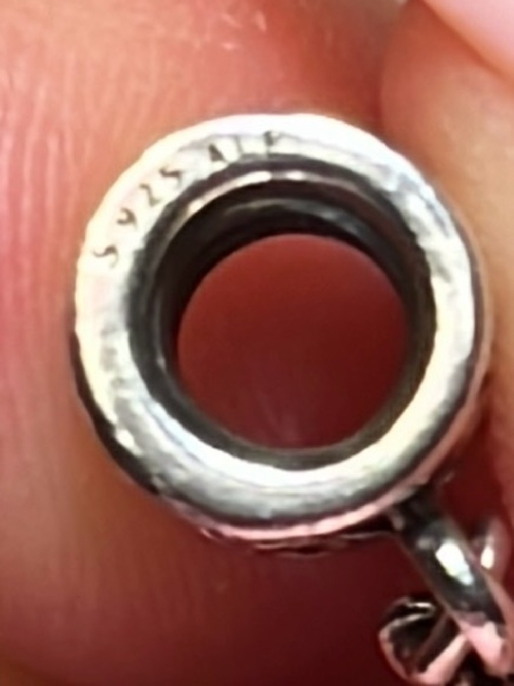 Pandora Silver Safety Chain Bracelet - Floral Bead Design - Picture 4 of 4